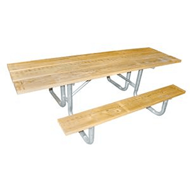 T8WTP-ADA - 8 FT. ADA Double End Classic Wooden Picnic Table With Pine Planks And Portable Galvanized Steel Frame