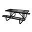T6XPP - 6 FT. Rectangle Thermoplastic Expanded Steel Picnic Table With Black Portable Galvanized Steel Frame