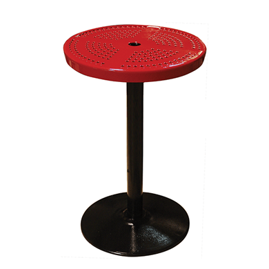 24TAB40 - 24" Round Perforated Metal Counter Height Pedestal Table With Cast-Iron Base