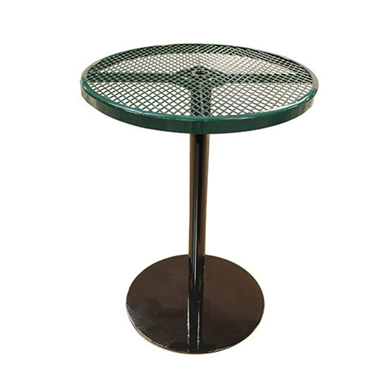 36TABX40 - 36" Round Expanded Metal Counter Height Pedestal Table With Cast-Iron Base