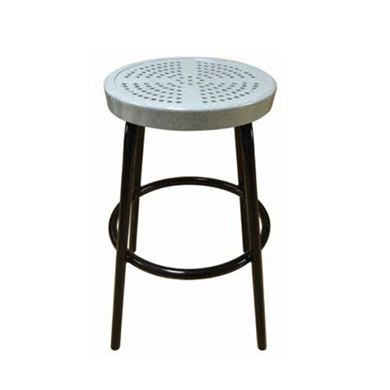 BARSTOOL - 30” Tall Thermoplastic Perforated Stool With Black Powder Coated Legs