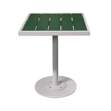 PLT3240 - 32" Square Plastic Slat Top Counter Pedestal Table With Tubular Steel Base