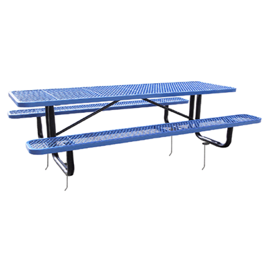 T10XPIG - 10 FT. Rectangle Thermoplastic Expanded Steel Picnic Table With Black Inground Galvanized Steel Frame