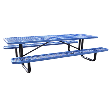 T10XPP - 10 FT. Rectangle Thermoplastic Expanded Steel Picnic Table With Black Portable Galvanized Steel Frame