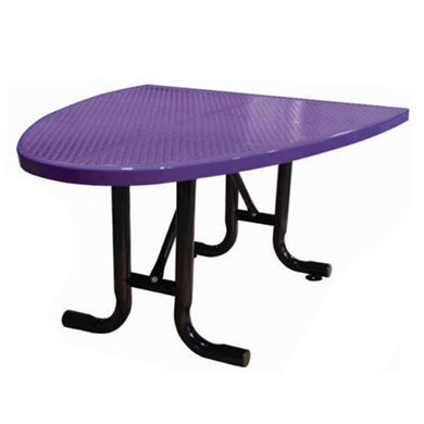 PSO - 48” X 62” Semi-Oval Perforated Steel Cafe Table
