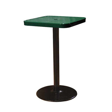 SQ24TAB40 - 24" Square Perforated Metal Counter Height Pedestal Table With Cast-Iron Base