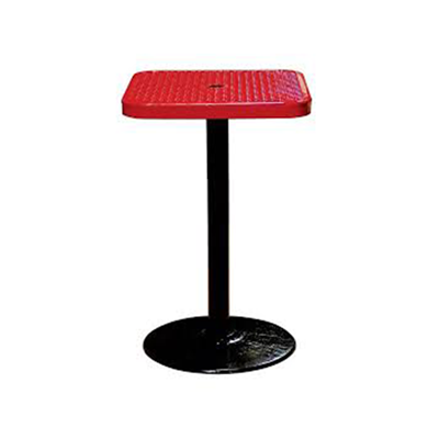 SQ24TABX40 - 24" Square Expanded Metal Counter Height Pedestal Table With Cast-Iron Base