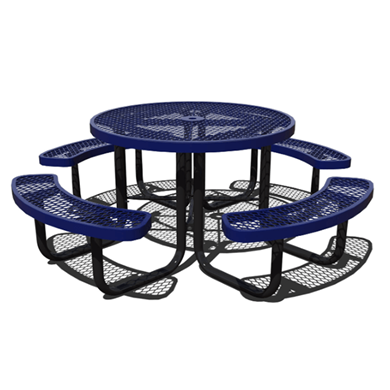 T46ULRACS - 46” Ultra Leisure Style Round Thermoplastic Steel Picnic Table