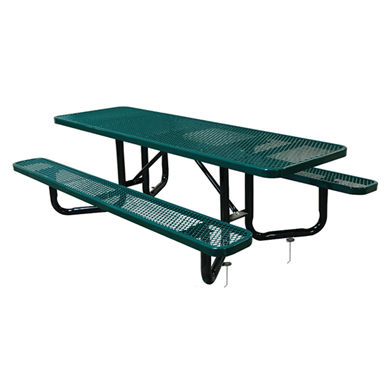 YT8XPIG-ADA - 8 FT. ADA Y-Frame Rectangle Thermoplastic Expanded Steel Picnic Table With Black Inground Galvanized Steel Frame