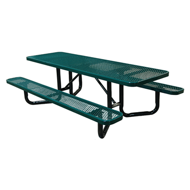 YT8XPP-ADA - 8 FT. ADA Y-Frame Rectangle Thermoplastic Expanded Steel Picnic Table With Black Portable Galvanized Steel Frame