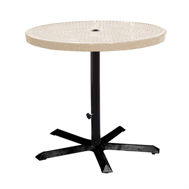 36TAB40 - 36" Round Perforated Metal Counter Height Pedestal Table With Cast-Iron Base