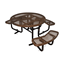 T46ROIG-ADA - 46” ADA 3-Seat Round Thermoplastic Expanded Steel Picnic Table With Black Inground Galvanized Steel Frame