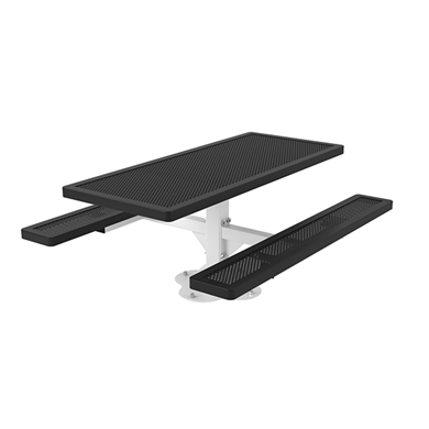 T6INNVPEDSM - 6 Ft. Innovated Style Single Pedestal Rectangular Thermoplastic Steel Picnic Table, Surface Mount