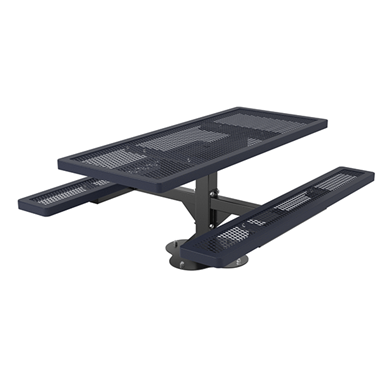 T6RCPEDSM - 6 Ft. Regal Style Single Pedestal Rectangular Thermoplastic Steel Picnic Table, Surface Mount
