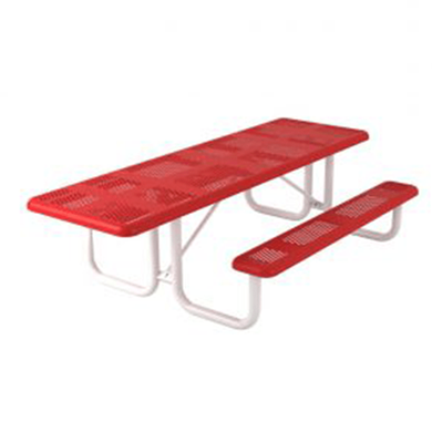 T8PERFHDCP - 8 Ft. ADA Single End Access Perforated Style Rectangle Thermoplastic Steel Picnic Table