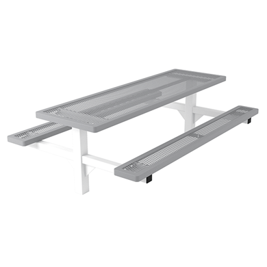T8RCDBLPEDS -  8 Ft. Regal Style Rectangular Double Pedestal Thermoplastic Steel Picnic Table, Inground Mount