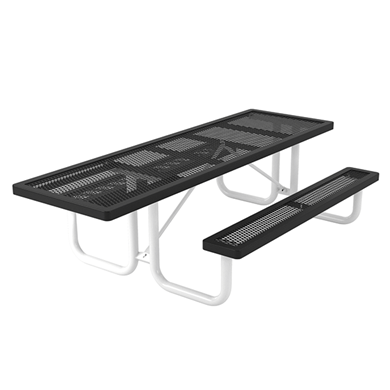 T8RCHDCP - 8 Ft. ADA Single End Regal Style Rectangular Thermoplastic Steel Picnic Table