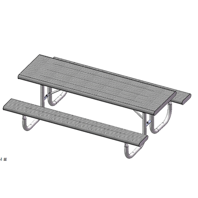 T8ROLL - 8 Ft. Rolled Style Rectangle Thermoplastic Steel Picnic Table, Portable