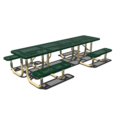 T10HDCP - 10 Ft. ADA Expanded Style Rectangular Walk Through Thermoplastic Steel Picnic Table