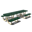 T10HDCP - 10 Ft. ADA Expanded Style Rectangular Walk Through Thermoplastic Steel Picnic Table