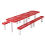 T10RC4-4S - 10 Ft. Regal Style 4-4 Pedestal Rectangular Thermoplastic Steel Picnic Table With Unattached Benches, Inground Mount