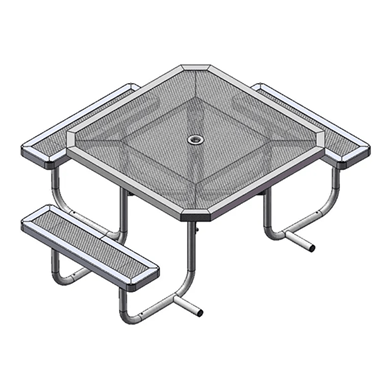 T46OCT-3 - 46" Space Saving Regal Style 3-Seat Octagonal Thermoplastic Steel Picnic Table