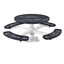 T46RACSPEDSM - 46” Ultra Leisure Style Round Pedestal Thermoplastic Steel Picnic Table With Black Surface Mount