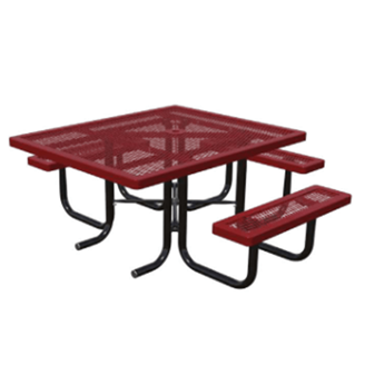 T46RC-3ADA - 46" X 57" ADA Regal Style 3-Seat Square Thermoplastic Steel Picnic Table