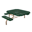 T46WEBOCT-3SADA - 46” X 57” ADA Regal Style Octagonal Web Thermoplastic Steel Picnic Table With 3 Attached Seats, Inground Mount