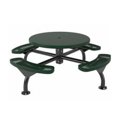 TS46WEBRACSPSM - 46” Regal Style Solid Round Web Thermoplastic Steel Picnic Table, Surface / Portable Mount