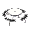 46” Regal Style Solid Round Web Thermoplastic Steel Picnic Table, Surface / Portable Mount