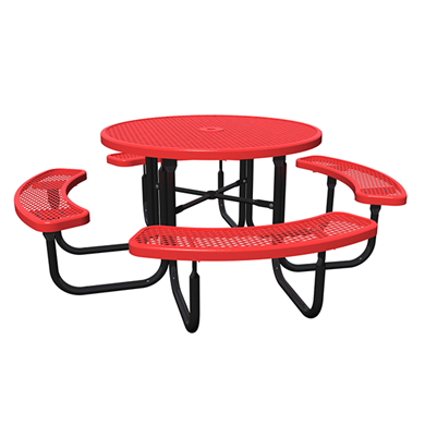 WCT46ULRACS - 46” Ultra Leisure Style Round Thermoplastic Steel Picnic Table, Portable