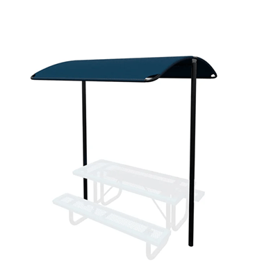 STS765IG - 6’ Picnic Table Freestanding Shade, Inground Mount 
