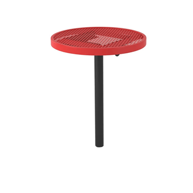 T36CAFES - 36” Bar Height Expanded Metal Style Round Thermoplastic Steel Cafe Table, Inground Mount