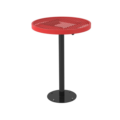 T36CAFESM - 36” Bar Height Expanded Metal Style Round Thermoplastic Steel Cafe Table, Surface Mount