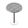 36” Bar Height Expanded Metal Style Round Thermoplastic Steel Cafe Table, Surface Mount