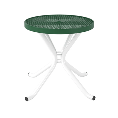 T36ROUND - 36” Expanded Metal Style Round Thermoplastic Steel Cafe Table, Portable Mount