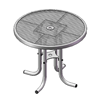 36” Expanded Metal Style Round Thermoplastic Steel Cafe Table, Portable Mount