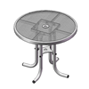 46” Expanded Metal Style Round Thermoplastic Steel Cafe Table, Portable Mount