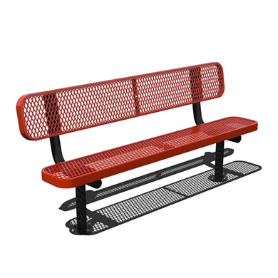 B6WBULSM - 6’ Quick Ship UltraLeisure Style Standard Bench With Back, Surface Mount