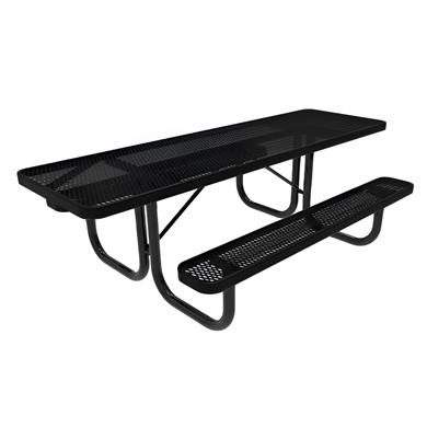 8 ft. ELITE ADA Double End Rectangular Thermoplastic Steel Picnic Table - Expanded Metal	