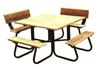 Square Wooden Picnic Table with Powder Coated Frame