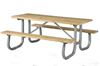 Wooden Picnic Table Welded Galvanized Steel