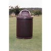 Picture of 32 Gallon Plastic Coated Expanded Metal Trash Receptacle with Liner and Dome Top