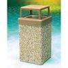 7 Gallon Concrete Trash Receptacle with 4 Way Open Top, Portable