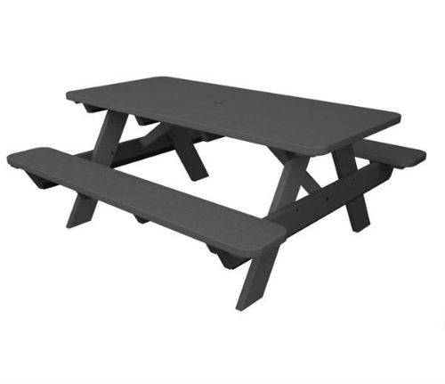 6 ft Recycled Plastic Lumber Commercial Picnic Table Rectangular