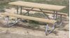 12 ft Rectangular Wooden Picnic Table with Welded Galvanized Steel