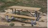 12 ft Rectangular Wooden Picnic Table with Welded Galvanized Steel