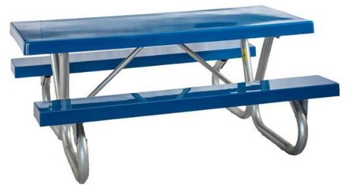 Picnic Tables 6 ft. Rectangular Fiberglass Picnic Galvanized Bolted Frame