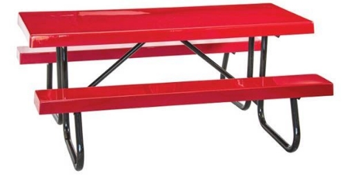 6 ft Rectangular Fiberglass Picnic Table Welded Galvanized Steel